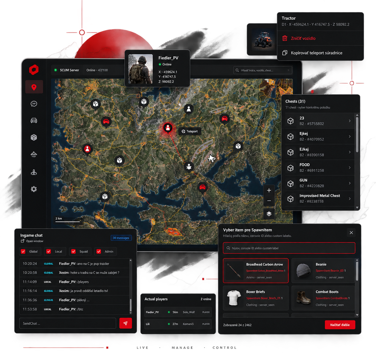 Preview of the live SCUM server map
