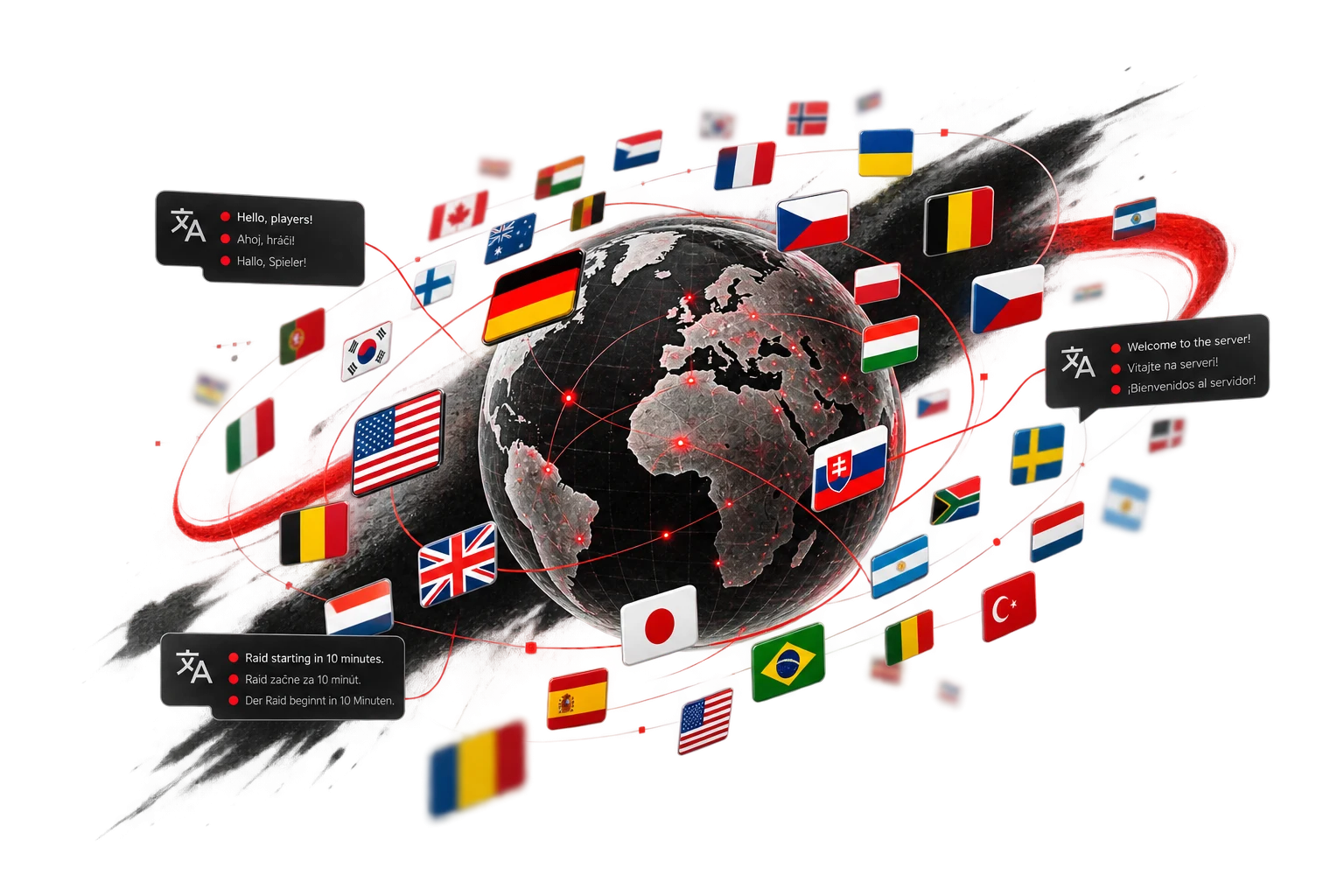 Visualization of multilingual SCUM server communication